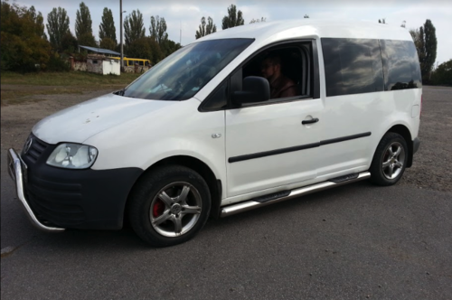 Пороги труба нерж. для VW Caddy 2004- /Ø60