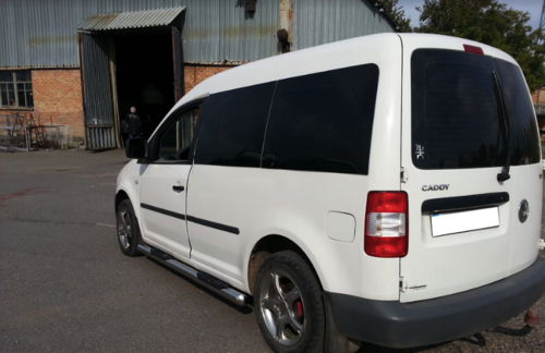 Пороги труба нерж. для VW Caddy 2004- /Ø60