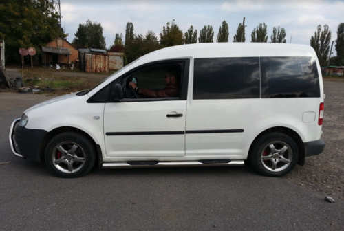 Пороги труба нерж. для VW Caddy 2004- /Ø60