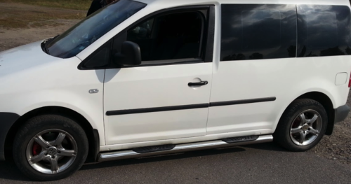 Пороги труба нерж. для VW Caddy 2004- /Ø60