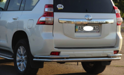 Защита заднего бампера Toyota Land Cruiser 150 2009-2013/2013-2017/2018+)) (одинарная с уголками) d 60