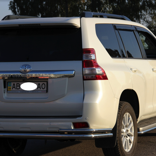 Захист заднього бампера Toyota Land Cruiser 150 2009-2013/2013-2017/2018+)) (одинарна з куточками) d 60