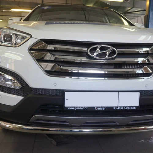 Захист переднього бампера Can oto для Hyundai SantaFe (2012-2018) (одинарний) d60