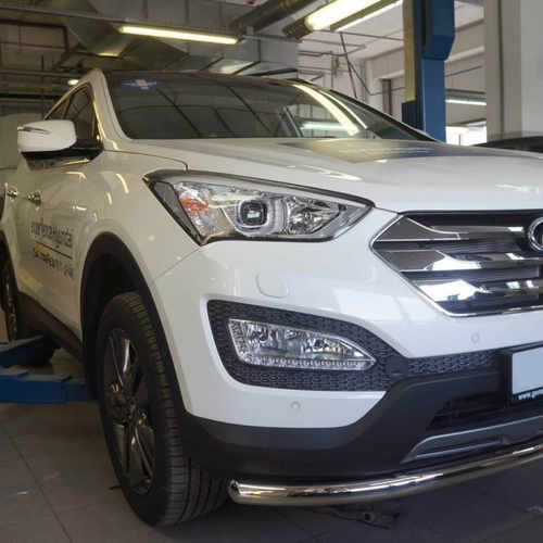 Захист переднього бампера Can oto для Hyundai SantaFe (2012-2018) (одинарний) d60