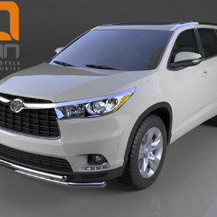 Захист переднього бампера Toyota Highlander (Тойота Хайлендер) (2014-) (подвійний) d 60/42