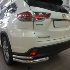 Захист заднього бампера Toyota Highlander (Тойота Хайлендер) (2014-) (куточки) d 60/42