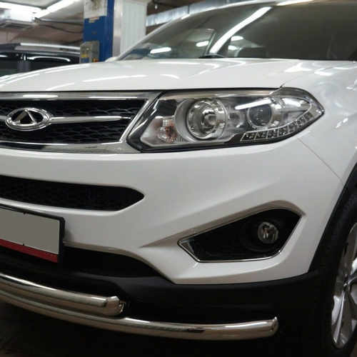 Захист переднього бампера Chery Tiggo 5 2015+ (подвійне) d60/60