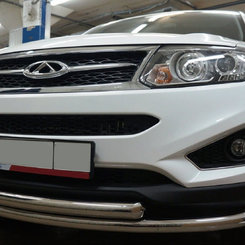 Захист переднього бампера Chery Tiggo 5 2015+ (подвійне) d60/60