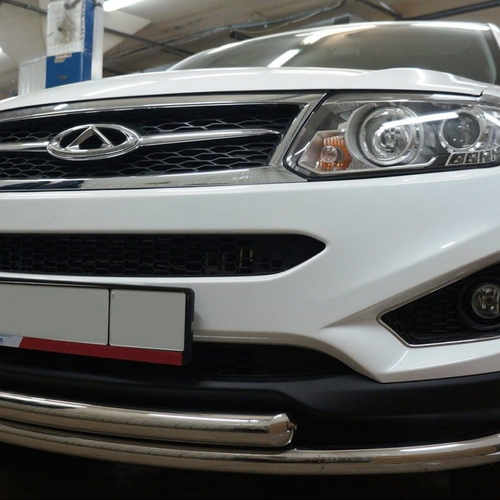 Захист переднього бампера Chery Tiggo 5 2015+ (подвійне) d60/60