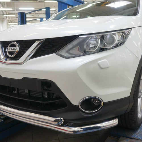 Захист переднього бампера Nissan Qashqai 2014+ (подвійне)