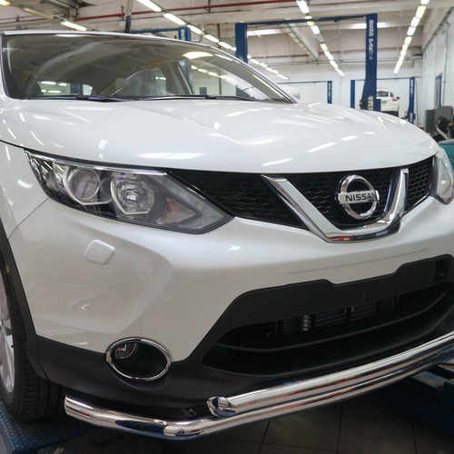 Захист переднього бампера Nissan Qashqai 2014+ (подвійне)