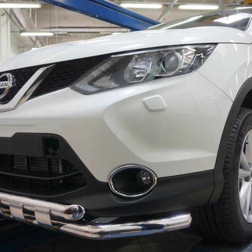 Передій захист труба Nissan Qashqai 2014+ (подвійний Shark) d60/60