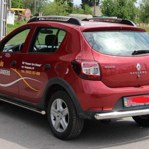 Захист заднього бампера пряма для Renault Sandero Stepway 12+