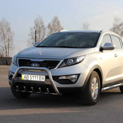 Кенгурятник з написом і грилем D60 для Кіа Спортаж 2010- (WT004)
