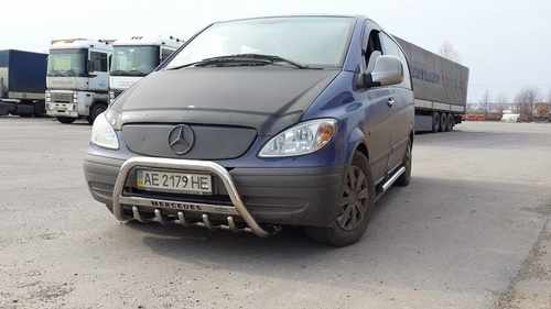 Кенгурятник з написом і грилем D60 для Мерседес Vito/Viano 639 2004-2010 (WT004)
