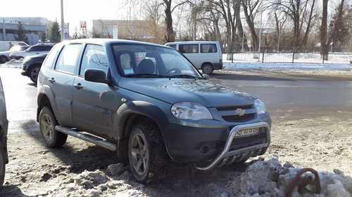 Кенгурятник з написом і грилем D60 для Шевроле Нива 08- (WT004)
