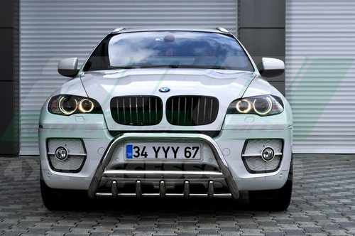 Кенгурятник з перемичкою і грилем D60 для BMW X6