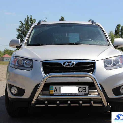 Кенгурятник з перемичкою і грилем D60 для Hyundai Santa Fe 2010-2012