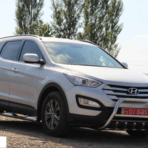 Кенгурятник з перемичкою і грилем D60 для Hyundai Santa Fe 2013+