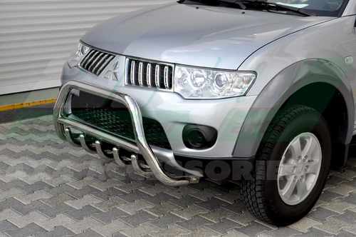 Кенгурятник з перемичкою і грилем D60 для Mitsubishi L-200 2006-2010