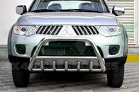 Кенгурятник з перемичкою і грилем D60 для Mitsubishi L-200 2006-2010