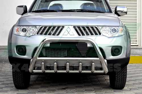 Кенгурятник з перемичкою і грилем D60 для Mitsubishi L-200 2006-2010