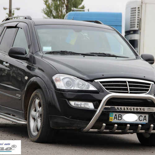 Кенгурятник з написом і грилем D60 для Ssang Yong Kyron 2007+ (WT004)