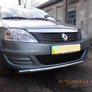 Захист переднього бампера D42 (чорний метал) для Renault logan 2008-2013