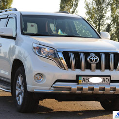 Защита переднего бампера двойная для Toyota LC150 2013+