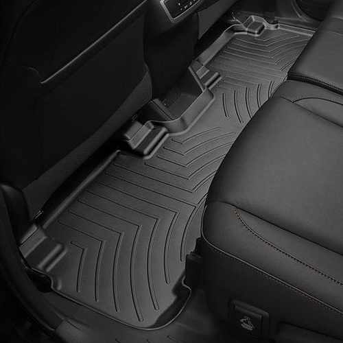 Килимки в салон для Toyota Highlander 2014 - з бортиком, чорні, задні 446322
