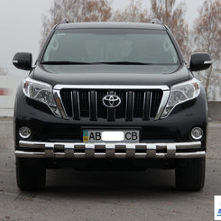 Защита передняя двойная для Prado 150