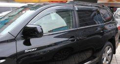 Дефлектори вікон вітровики з хром вставкою (нерж.) для Toyota Highlander 2008-2014