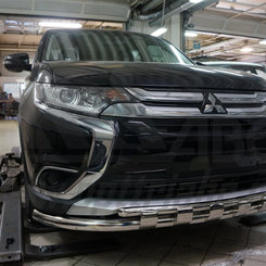 Захист переднього бампера Mitsubishi Outlander 2015+ (Shark) d 60/42