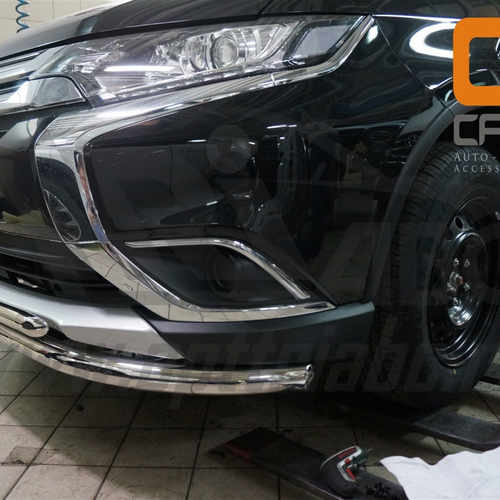Захист переднього бампера Mitsubishi Outlander 2015+ (подвійне) d 60/42