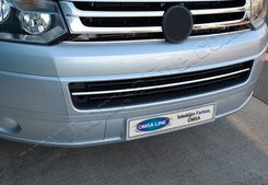 Хром накладка на нижню решітку бампера (нерж.) 1 шт. для VW T5 Caravella, Multivan 2003-2010 Omsa Line (Туреччина)