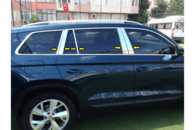 Молдинги на дверные стойки (нерж.) для Skoda Kodiaq 2016+