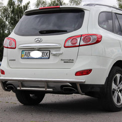 Захист заднього бампера подвійна для Hyundai Santa Fe 06-