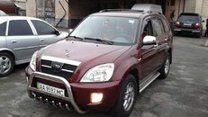 Кенгурятник з грилем і написом для Chery Tiggo труба 60 мм