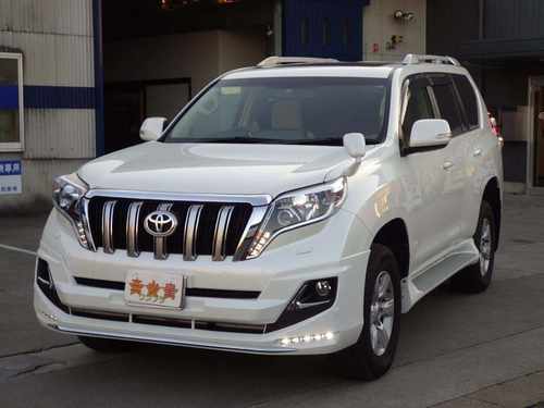 Спідниця переднього бампера (чорна) з LED для Toyota Land Cruiser Prado 150 2013-2017