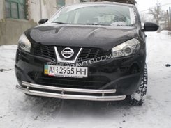 Передній захист подвійний для Nissan Qashqai 2010-2014