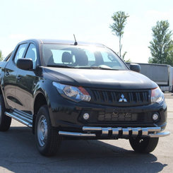 Передій захист подвійний з грилем для Mitsubishi L200 (2016+)