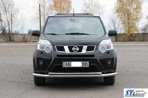 Захист переднього бампера подвійний d60/42 для Nissan X-Trail T31 2007-2014