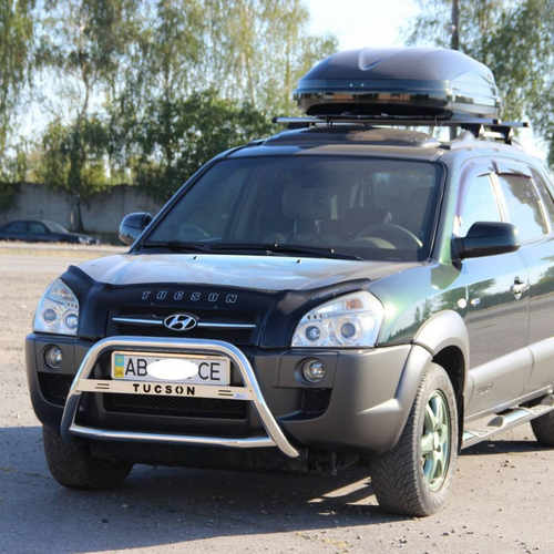 Кенгурятник з написом для Hyundai Tucson 2004-
