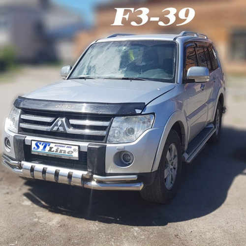 Захист переднього бампера подвійний для Mitsubishi Pajero Wagon 4 (2006+)