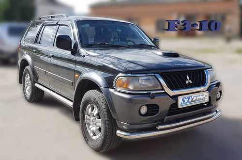 Захист переднього бампера подвійний для Mitsubishi Pajero Sport 1996-2008
