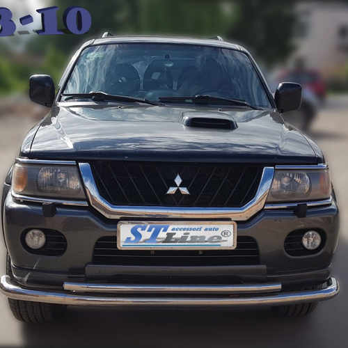 Захист переднього бампера подвійний для Mitsubishi Pajero Sport 1996-2008