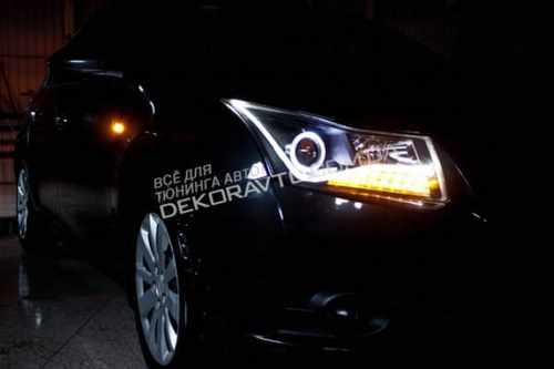Оптика передні фари Audi Style Black для Cruze