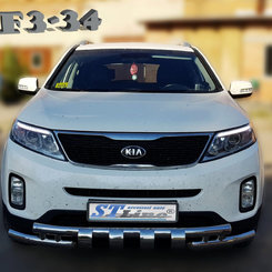 Передій захист подвійний з грилем для Kia Sorento 2012-2015
