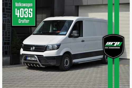 Кенгурятник з перемичкою і грилем для VW Crafter 2017+