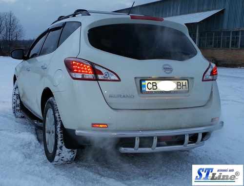 Захист заднього бампера подвійна для Nissan Murano 09-